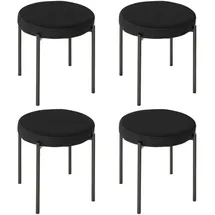 Homcom Esszimmerhocker Polyester/Samt schwarz 4er Set