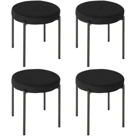 Homcom Esszimmerhocker Polyester/Samt schwarz 4er Set