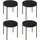 Homcom Esszimmerhocker Polyester/Samt schwarz 4er Set