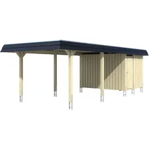 SKANHOLZ Skan Holz Carport Wendland mit Abstellraum 362 x 870 cm mit Aluminiumdach