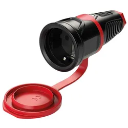 Merz / PCE Schutzkontaktkupplung IP54 Vollgummi+Klappdeck.16A / 250V AC 3p (2P+E) (1 Stk.)