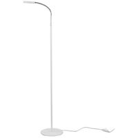 LINDBY LED-Stehlampe Milow, weiß, 140 cm hoch, Fußschalter