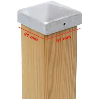 VIVAGARDEA 15 x Pfostenkappe Pyramide 91 x 91 mm Stahl Feuerverzinkt