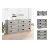 vidaXL Sideboards 2 Stk. Grau Sonoma Holzwerkstoff