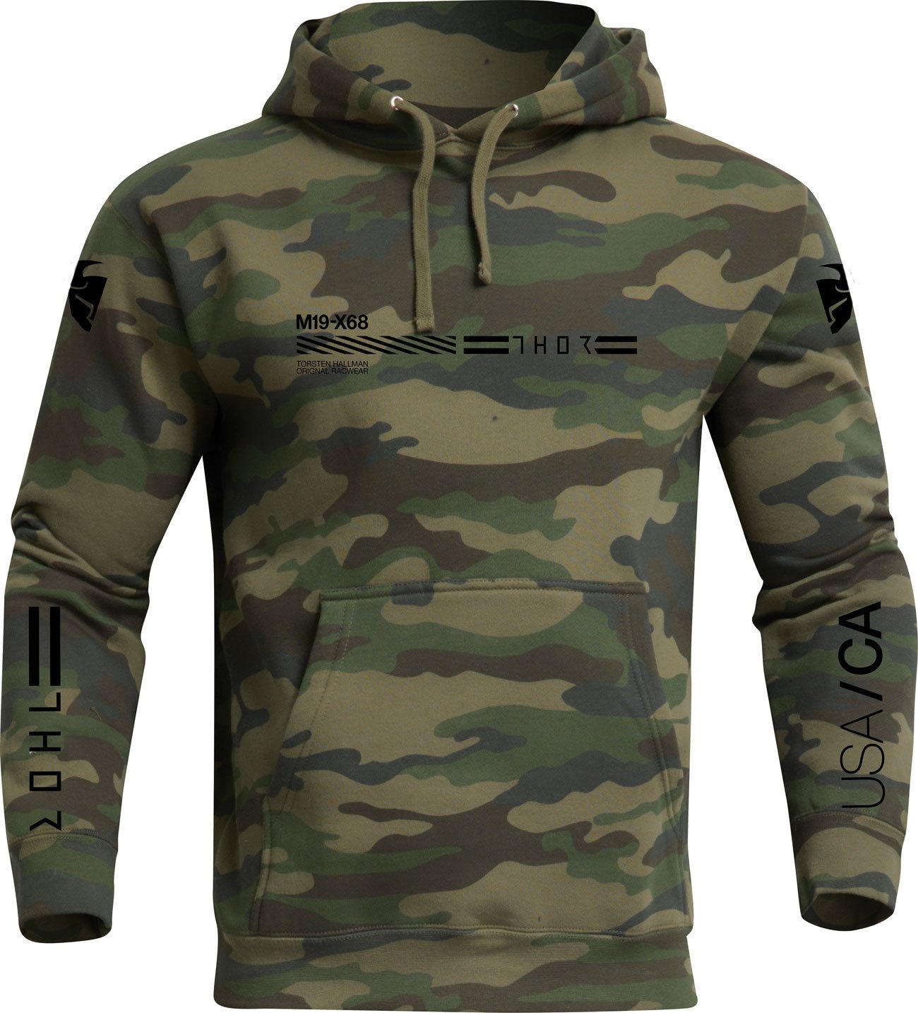 Thor Division Camo, Sweat à capuche - Vert Foncé/Olive - XL