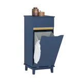 SoBuy Wäscheschrank mit Wäschesack Blau