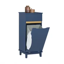 SoBuy Wäscheschrank mit Wäschesack Blau