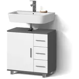 livinity® Waschbeckenunterschrank, Anthrazit, 5 Fächer, 3 Schubladen, Rechteckig, 60x60x33 cm, Badezimmer, Badezimmerschränke, Waschbeckenunterschränke