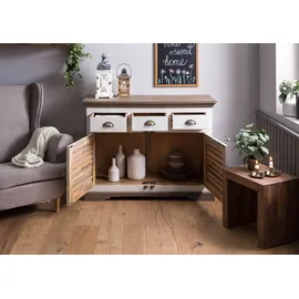 MASSIVMOEBEL24.DE Sideboard 120 x 90 x 45 cm Weiß