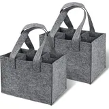 Jognee 2 Stück Flaschentasche, Flaschenträger 6 Flaschen, Flaschentasche 6 Flaschen, Männerhandtasche aus Filz, Filztasche Weinflasche Tasche, Flaschenkorb