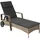 Tectake Rattan Sonnenliege 200 x 70 x 33 cm Grau