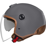 X NEXX HELMETS Y.10 Sunny, Jethelm - Grau/Braun - S