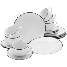 CreaTable CreaTable, Geschirrset, Kaffeeservice Black line 18tlg (6 Stück)