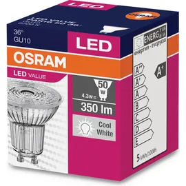 osram homelighting OSRAM LED EEK F (A - G) GU10 Reflektor 4.3 W 6500 K Glas