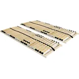 The Living Store Lattenroste 2 Stk. mit 28 Latten 7 Zonen 90 x 200 cm - Braun