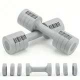 Hantelset für Frauen, verstellbar, 4-in-1-Gewichte, Hantelpaar, jeweils 1 kg/1,5 kg/2 kg/2,5 kg, Freihanteln für das Heimfitnessstudio, Handgewichte für das Krafttraining (Grey, 0.5 KG)