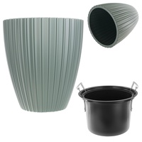 Kadax Dekorativer Blumentopf mit Inneneinsatz, 40 cm, Grün -