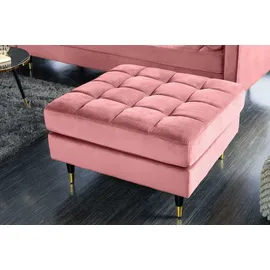 LEBENSwohnART Moderner Hocker COMFORT 80cm alt-rosa Samt Taschenfederkern