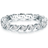 Trilani Ring Sterling Silber Zirkonia in Silber Ringe Damen