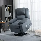 Homcom Aufstehsessel mit Liegefunktion Polyester 95 x 106 x 93 cm Grau elektrisch