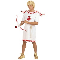 Herren-Kostüm Amor Gott der Liebe/Weiß-Rot in Größe M (50) / Engel-Kostüm Cupido für Männer/Geeignet zu Mottoparty & Themenabend
