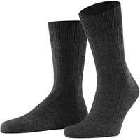 Falke Herren Socken Teppich im Schuh, Merinowolle, Unifarben grau 41-42