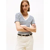 Tommy Hilfiger Slim Fit T-Shirt aus reiner Baumwolle, Weiss, XS