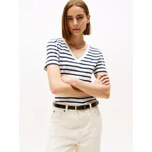 Tommy Hilfiger Slim Fit T-Shirt aus reiner Baumwolle, Weiss, XS