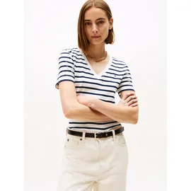 Tommy Hilfiger Slim Fit T-Shirt aus reiner Baumwolle, Weiss, XS