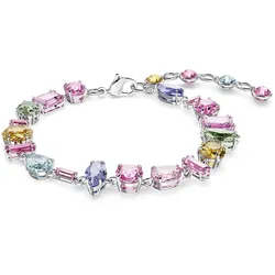 Armband SWAROVSKI "GEMA, 5656427" Gr. M, bunt (metallfarben, rosa, orange, blau, grün, türkis, rosa, orange, blau, grün, türkis), Armbänder, Damen, M, Metall, mit Swarovski Kristall
