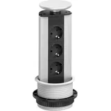 EVOline Port 3-fach Steckdosenleiste, Schwarz-Silber