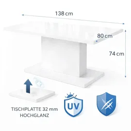 OTTO home Atina 138 x 74 x 80 cm weiß