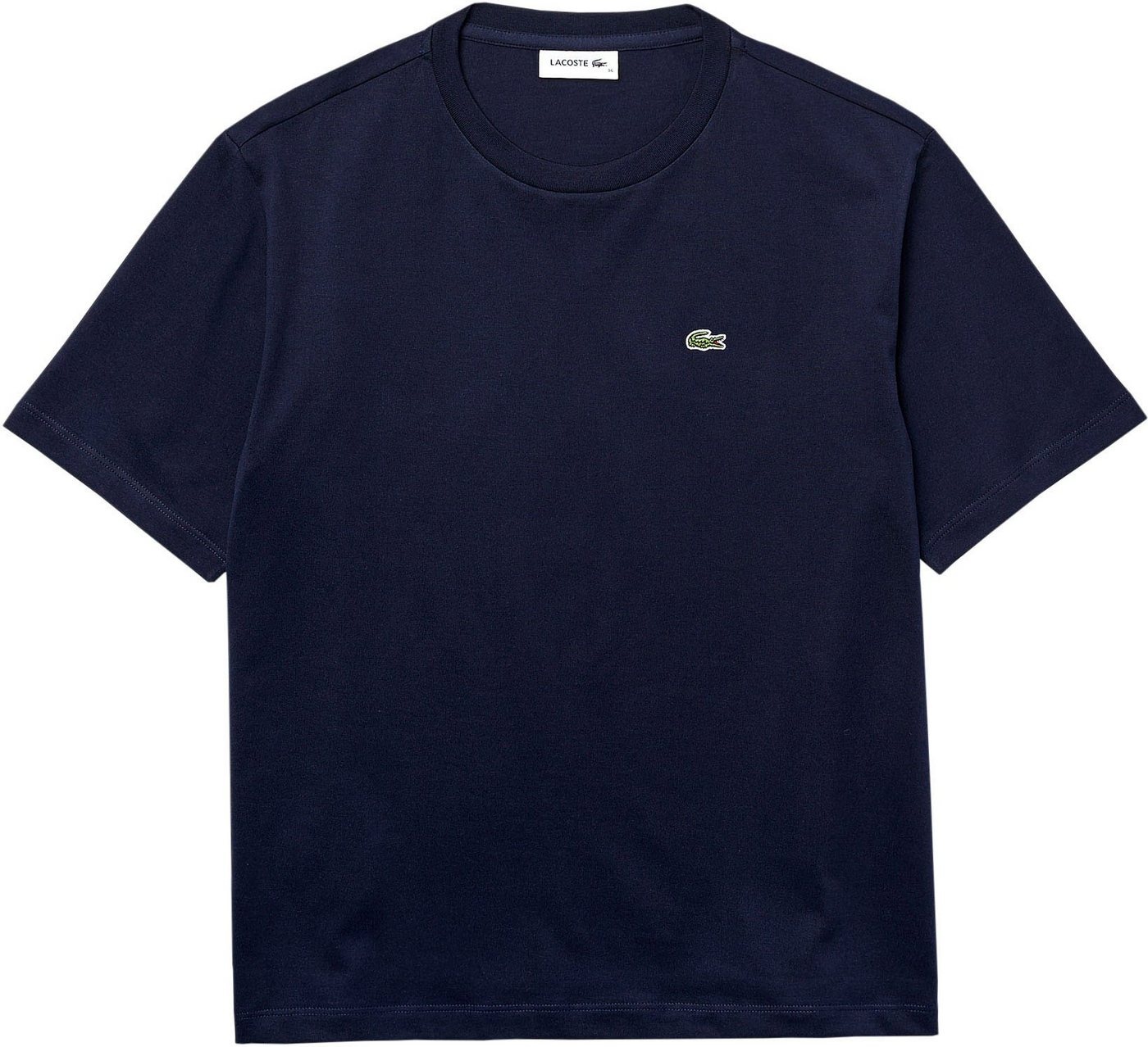 Lacoste T-Shirt (1-tlg) mit Lacoste-Logo auf der Brust blau 36