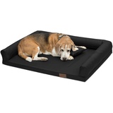 Juelle Orthopädisches Hundebett Große Hunde, Ergonomische Matratze mit Seiten für große Hunde, Abnehmbarer Bezug, Maschinenwaschbar, Lucky M-XXL (Größe: XXL - 145x105 cm, Schwarz)