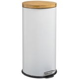5five Simply Smart Mülleimer mit bambusdeckel 30l weiß