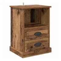 VidaXL Nachttisch mit Schubladen Altholz 43 x 36 x
