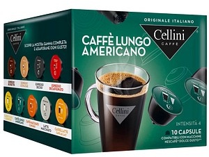 Cellini CAFFÈ LUNGO AMERICANO Kaffeekapseln Arabicabohnen mild 10 Portionen