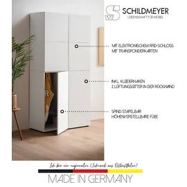 Schildmeyer Locked Spind Schrank Set Garderobenschrank 4x1x2 mattweiß