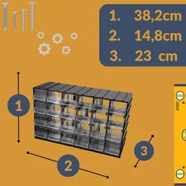 GarPet Sortimentskasten 24 Fach 1-tlg. transparent