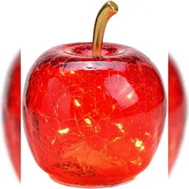 Wurm LED Lichterkette Apfel Glas Ø11 cm rot