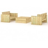 vidaXL 3-tlg. Garten-Lounge-Set Massivholz Kiefer Imprägniert