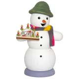Kuhnert Rauchmann/Räucherfigur aus Holz - Schneemann mit Schwibbogen / ca. 13 cm - Made in Germany