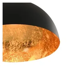 vidaXL Deckenleuchten 2 Stk. Schwarz und Gold Halbkugelförmig E27