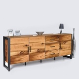 Sideboard XL Janne  Kommode Alteiche Metall Wohnzimmerschrank Anrichte ELFO 2266