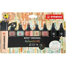 Stabilo Textmarker BOSS ORIGINAL NatureCOLORS 8er Pack - beige, warmgrau, grünerde, siena, schlammgrün, umbra, 2x schwarz