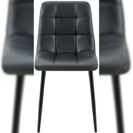 CLP 4er Set Esszimmerstuhl Antibes Kunstleder schwarz