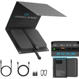 Ecosonique 30w Faltbar Solarpanel Tragbares Solar Handy Ladegerät mit 2 Ports (USB-C/USB-A) Schnellladung, Geeignet für iPhone、Android、GoPro、Powerbanks und kleine Generatoren,Wandern und Campen
