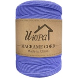 Uiopa Makramee Garn 3mm x 300m Haze Blue Baumwollgarn Natürliches Makramee-garn DIY Macrame Cord Dicke Kordel Seil Makramee Zubehör für Makramee Wandbehang, Vorhang, Hängepflanze, Wanddekoration