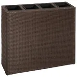 Myheimly Garten Hochbeet Poly Rattan Blumenkübel Blumentopf Pflanzkübel Braun,4 pz