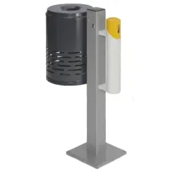 VAR Kombiascher AG 101 28120 , Korb: anthrazit, Ascher: weiß / gelb